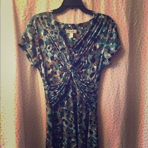 Aqua and copper Pattern dress